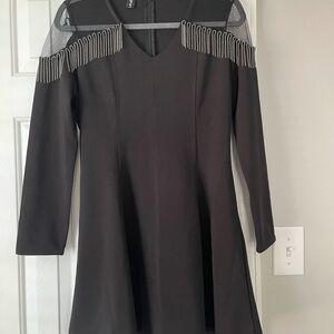 Elegant Black Dress with Sheer Accents